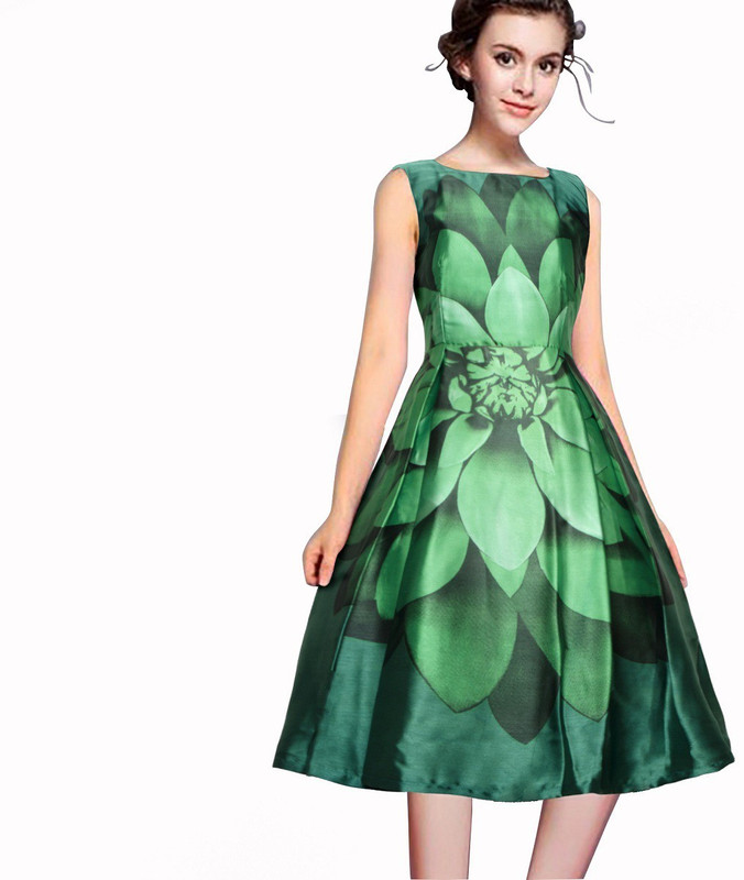 pahervesh Women Skater Light Green Dress