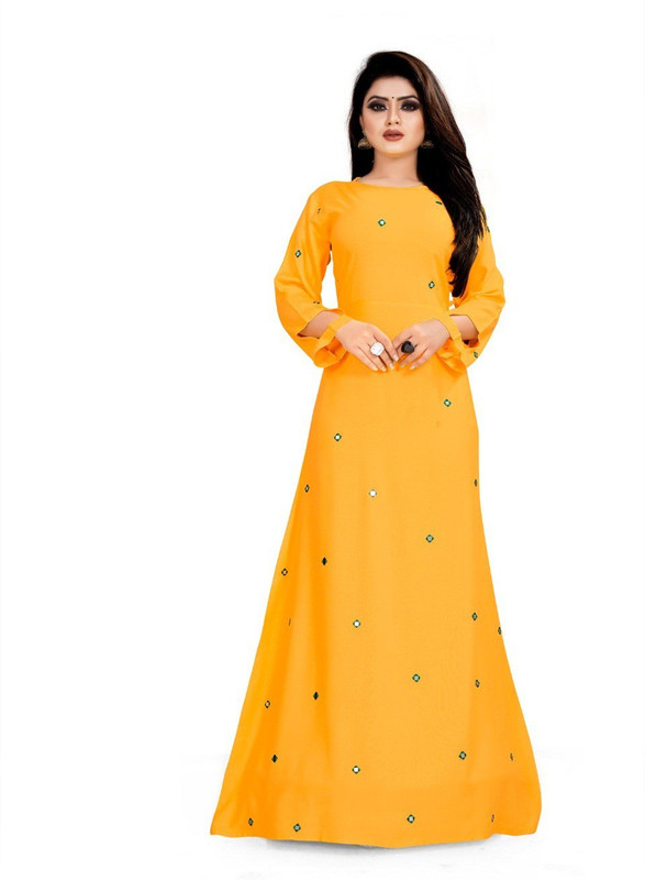 i khodal enterprise Flared/A-line Gown(Yellow)