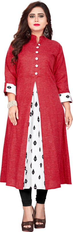 amar tex Festive & Party Printed Women Kurti(Maroon)