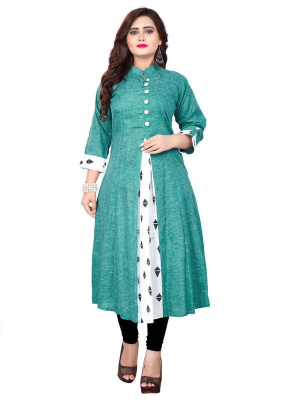amar tex Festive & Party Printed Women Kurti(Green)