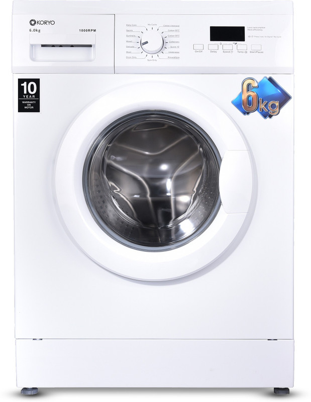 Koryo 6 kg Fully Automatic Front Load with In-built Heater White(KWM1060FL)