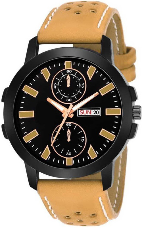 next vision Beige Color belt FASHION SALE Watch Men Fashion Blue watch Analog Watch  - For Men
