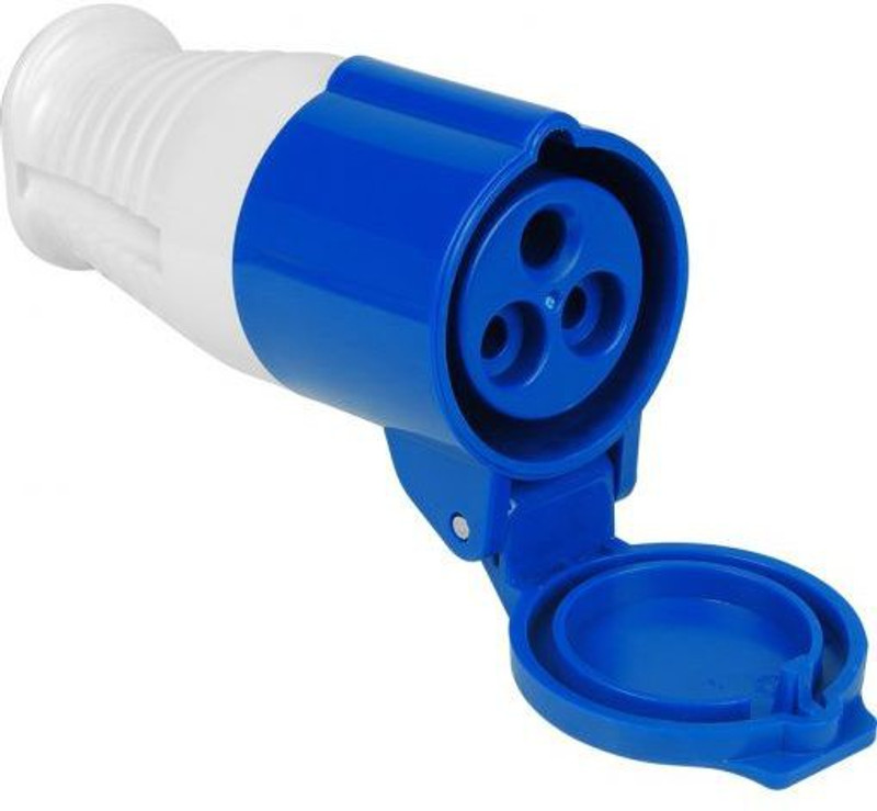 jigo 213 16A 3 PIN FEMALE CONNECTOR Wire Connector(Blue, Pack of 1)