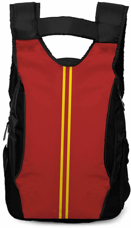 deeansh 21 litres Red bag with yellow stripe Waterproof Backpack(Red, Black, 21 L)
