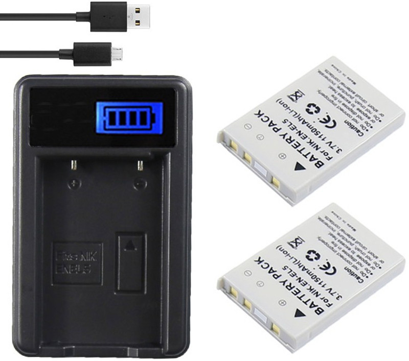 Cellhub EL5 Battery + LCD USB Charger Camera Battery Charger(White, Black)