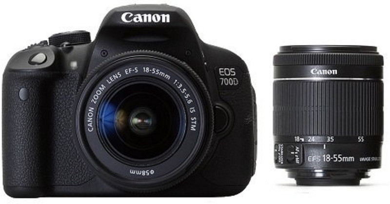 Canon 4235635465 DSLR Camera EOS 700D 18MP Digital SLR Camera (Black) with 18-55 STM Lens, 8GB SD Card(Black)