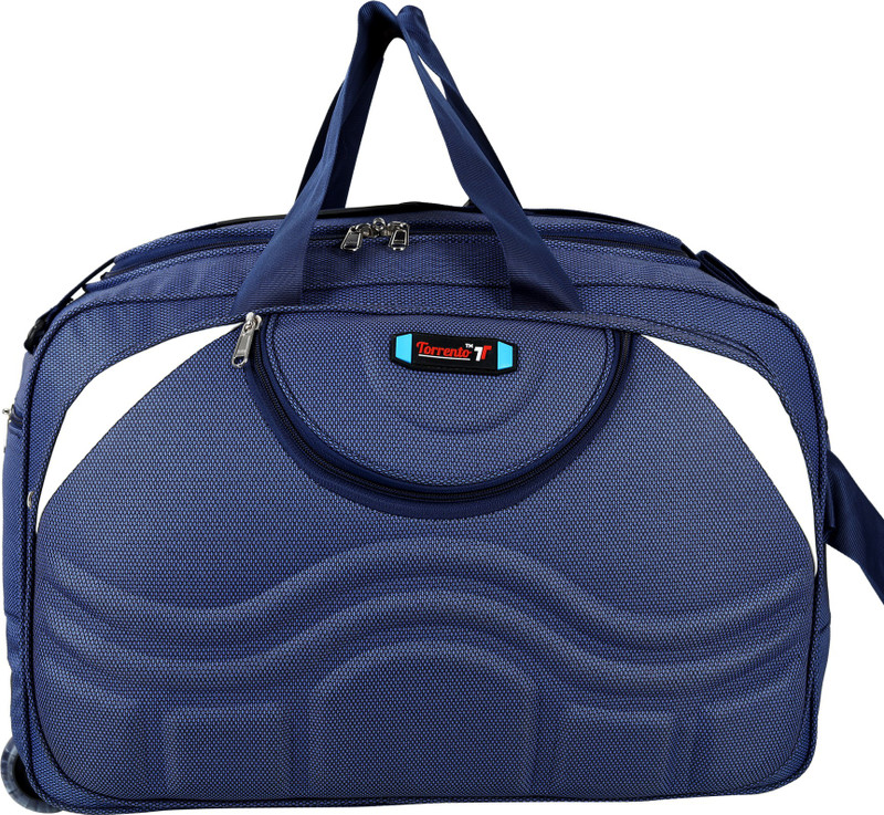 robustroyal (Expandable) STYLISH TRAVELLING LUGGAGE Duffel Strolley Bag(Blue)