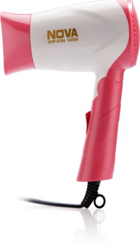 Nova Silky Shine 1400 w Hot and cold Foldable NHP 8104 Hair Dryer(1400 W, Pink)