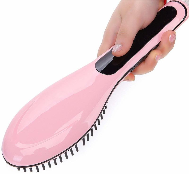 ahana trader hair straightener and curler at 19 a Hair Straightener Brush(Pink)