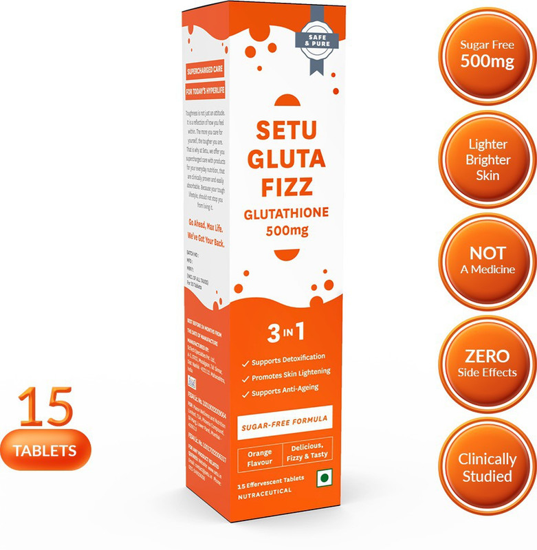 setu glutathione tablets Setu Gluta Fizz Glutathione 500 Mg 15 Effervescent Tablets 15