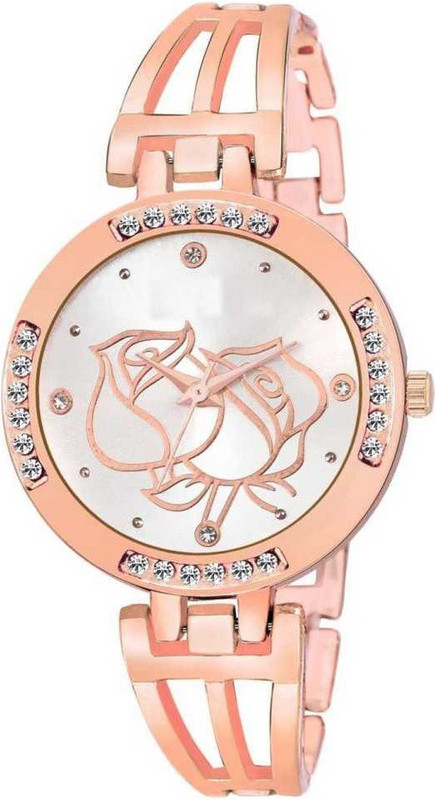 next vision New Fashion Rose Print Designer Rose Gold Color dial Women Rose gold dial Fashion Analog Watch  - For Women