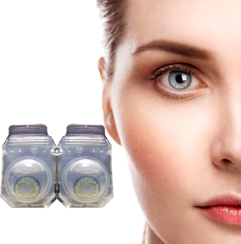 Gold Look grey coloured Contact lenses with Case & solution Monthly Contact Lens(Pack of: 1)