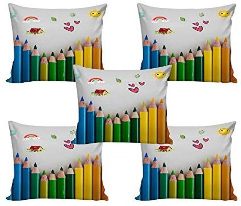 indinacraft 3D Printed Cushions Cover(Pack of 5, 16 cm*16 cm, Multicolor)