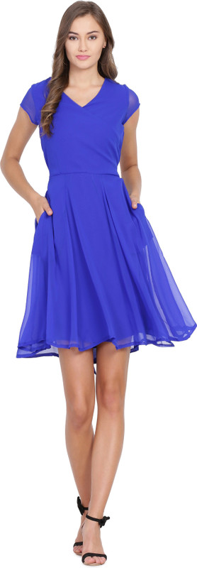 shaper Women Fit and Flare Orange Dress