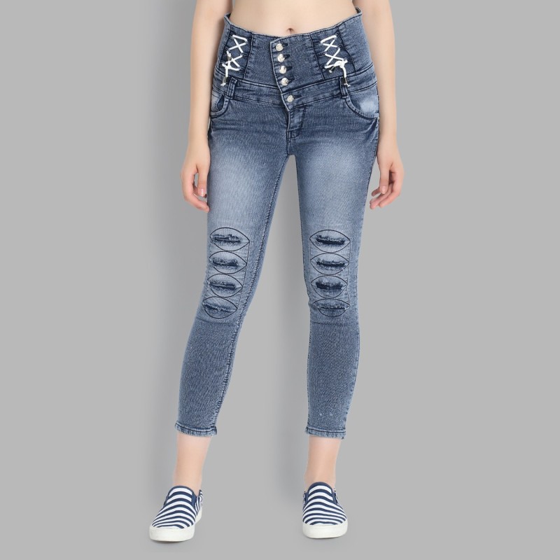 Perfect Outlet Skinny Women Grey Jeans