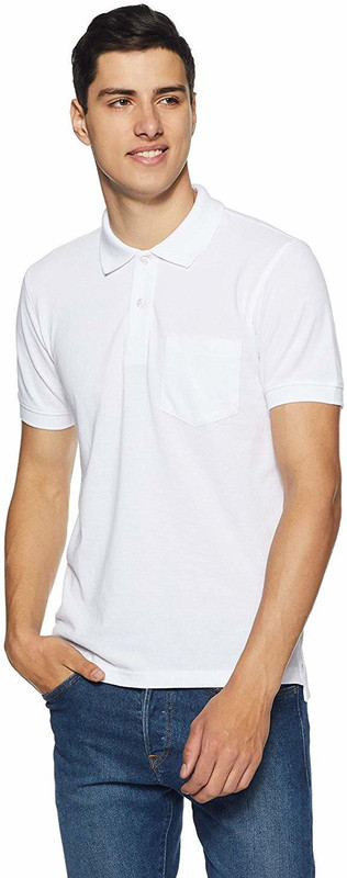 arya Solid Men Polo Neck White T-Shirt