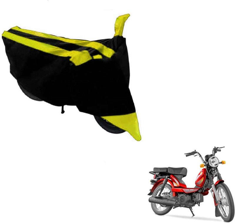 Amanzo Two Wheeler Cover for TVS(Heavy Duty Super XL, Black, Yellow)