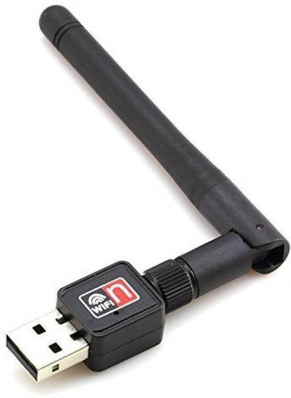 DRUMSTONE Mini Wireless LAN Adapter Card 802.11b / g / n Wi-Fi Receiver With Antenna USB Adapter(Black)