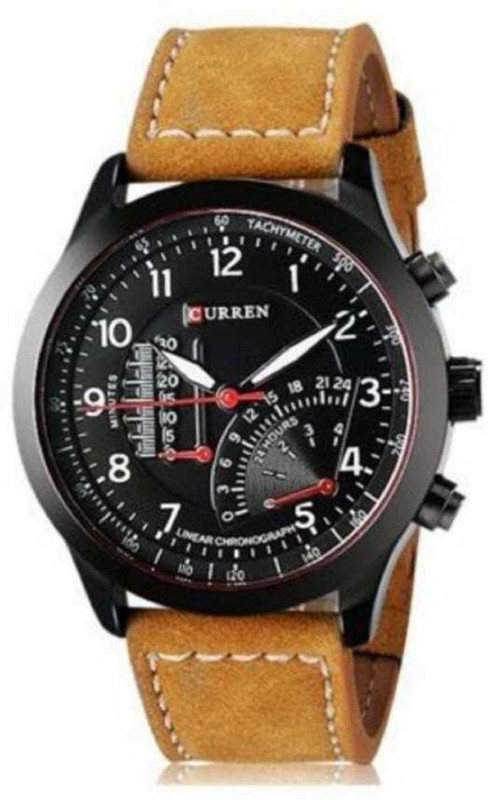 hyhix curn NEW Stylish leather round boys & men's analog watch Analog Watch  - For Men