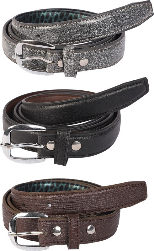medler Women Casual, Party, Formal, Evening Silver, Black, Brown Artificial Leather Belt