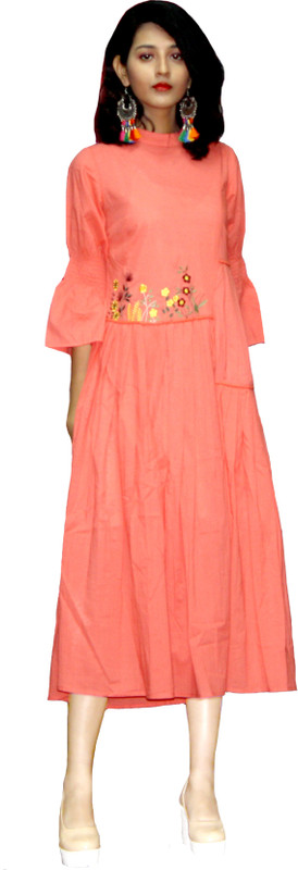 house of sparrow Women Maxi Orange Dress