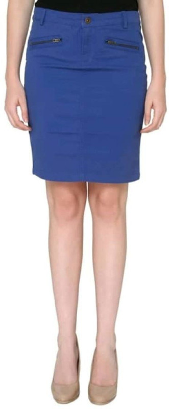 dpfashions Solid Women Straight Blue Skirt