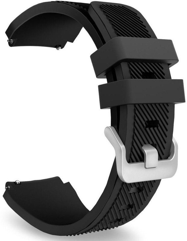 CellFAther Sports Silicone Classic Bracelet Watch Band for Samsung Gear S3 Frontier / S3 Classic Band 22mm( Watch Not Including ) Black Smart Watch Strap(Black)