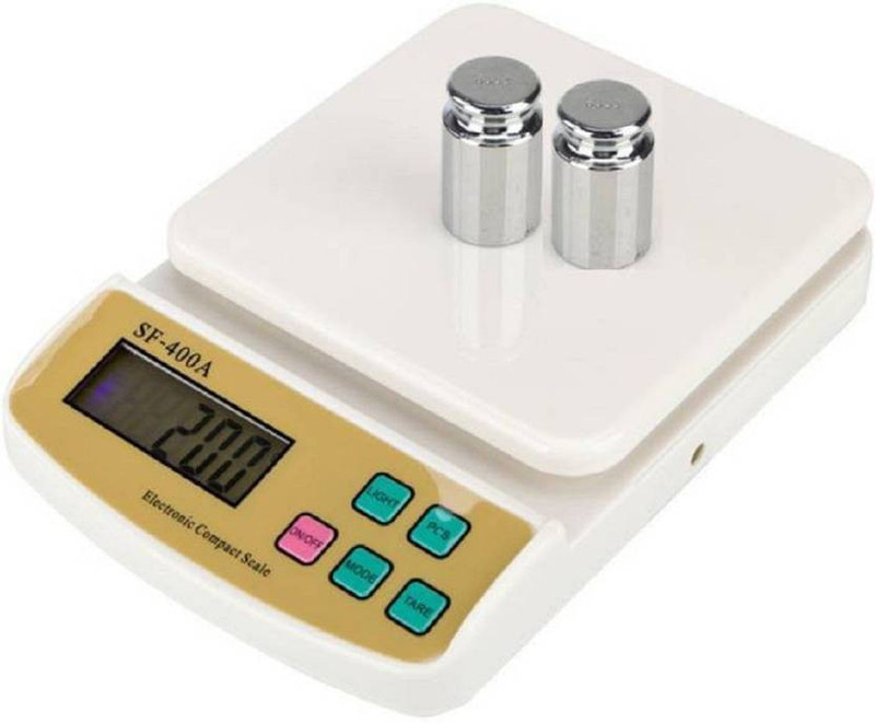 Zeom Electronic Digital Kitchen Weight Machine Capacity 10Kg Multipurpose Sf400a Weighing Scale  (White) Weighing Scale(White)