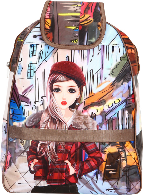 uoou india GOLDEN DOLL STRAIGHT CHAIN 5 L Backpack(Gold, Multicolor)
