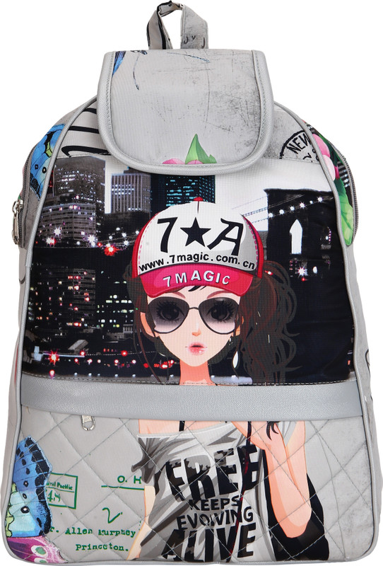 uoou india SILVER DOLL STRAIGHT CHAIN 5 L Backpack(Silver, Multicolor)