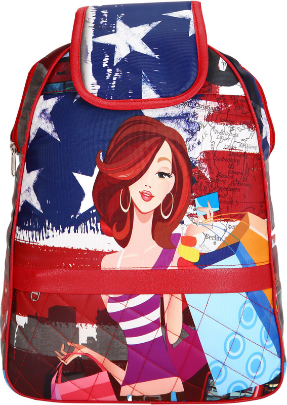 uoou india RED BLUE DOLL STRAIGHT CHAIN 5 L Backpack(Red, Blue, Multicolor)