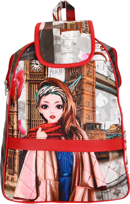 uoou india RED DOLL STRAIGHT CHAIN 5 L Backpack(Red, Multicolor)
