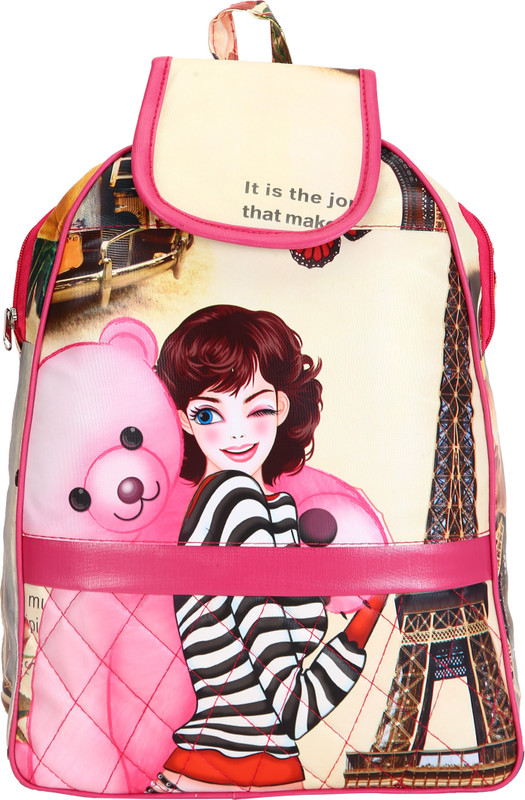 uoou india PINK TEDDY DOLL STRAIGHT CHAIN 5 L Backpack(Pink, Multicolor)