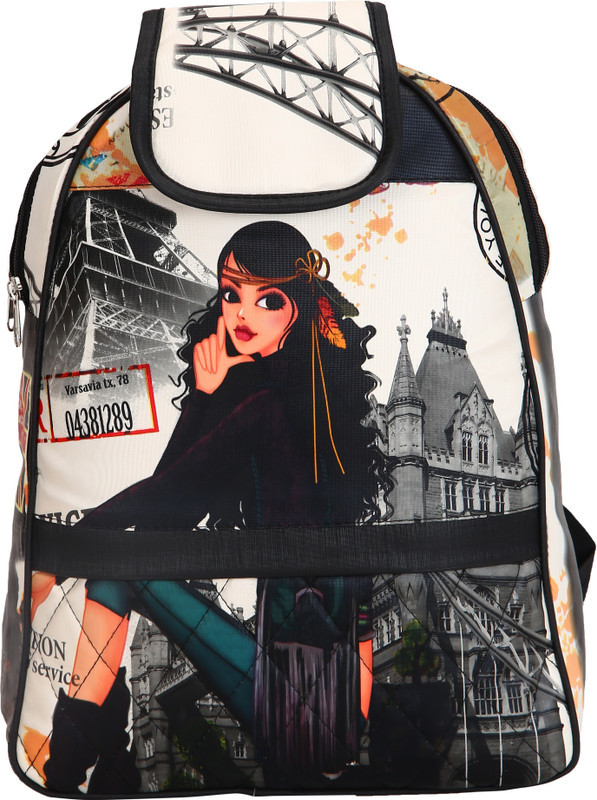uoou india BLACK DOLL STRAIGHT CHAIN 5 L Backpack(Black, Multicolor)