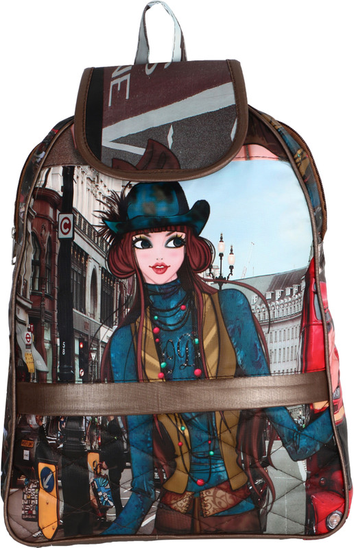 uoou india DARK BROWN STRAIGHT CHAIN 5 L Backpack(Brown, Multicolor)