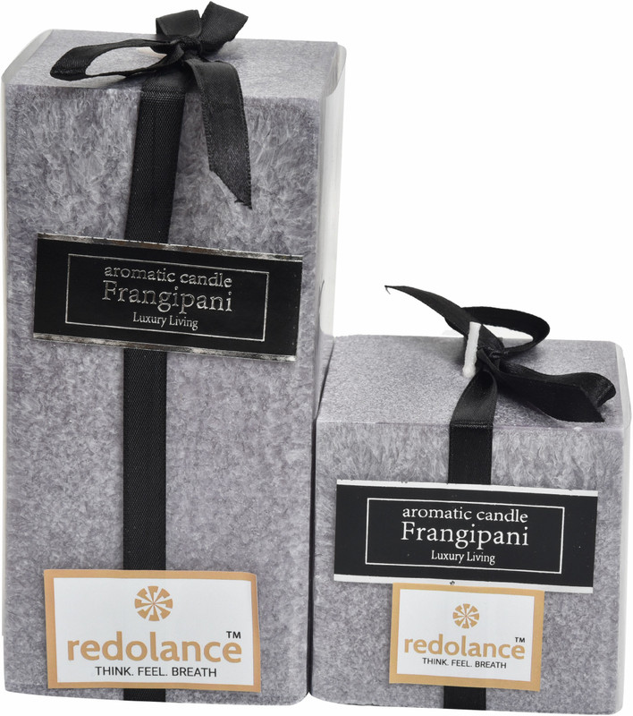 redolance Highly Fragrance Frangipani Scented Wax Candle LBH (cm) 14X7X15 Wax 32.44 Oz Candle(Grey, Pack of 2)