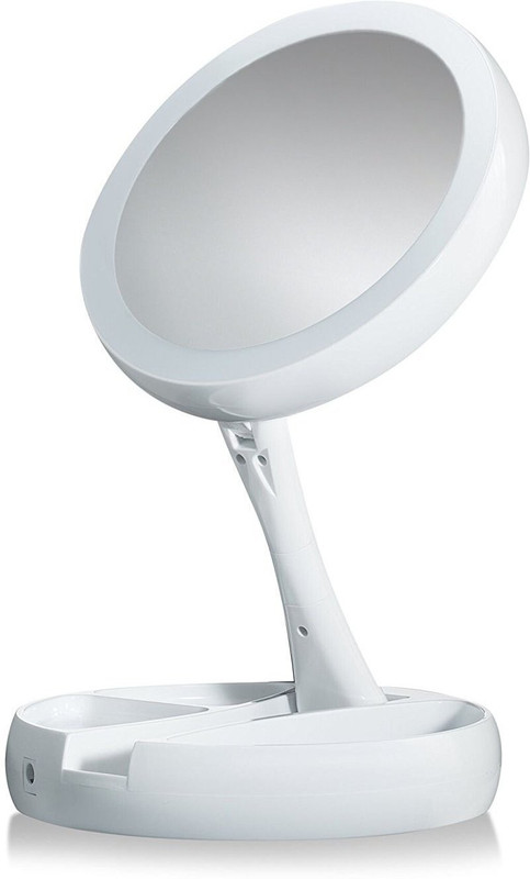 iskenterprise Led Lighted Round Fold-able and Travel Make up Mirror