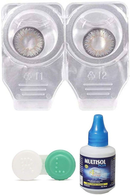 luckshine Disposable Monthly Eye Contact Lens, Zero Power (Natural Grey) Monthly(0, Colored Contact Lenses, Pack of 1)