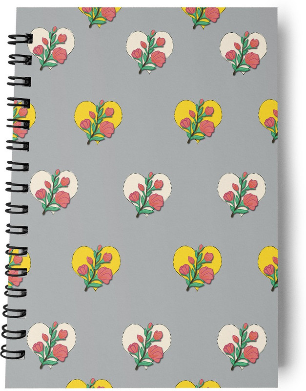 neotericbloom A5 Planner(Neoteric Bloom Stationery Grey Flowers & Hearts Dateless/Undated Monthly Planner, A5, Soft Cover, 80 GSM, 24 Pages (Multi-Colour), Grey)