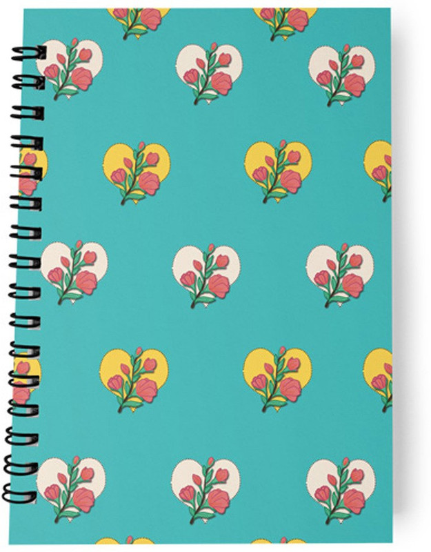 neotericbloom A5 Planner(Neoteric Bloom Stationery Teal Blue Flowers & Hearts Dateless/Undated Monthly Planner, A5, Soft Cover, 80 GSM, 24 Pages (Multi-Colour), Teal Blue)