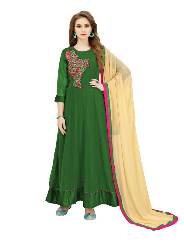 krisha print Georgette Embroidered Salwar Suit Material(Semi Stitched)