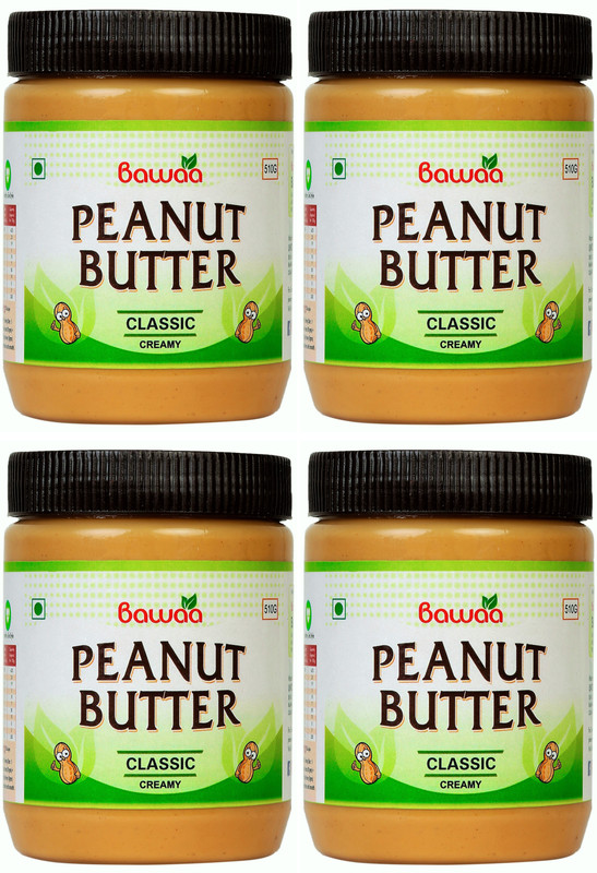 bawaa Classic Peanut Butter (Creamy) (Pck of 4) 2 kg(Pack of 4)