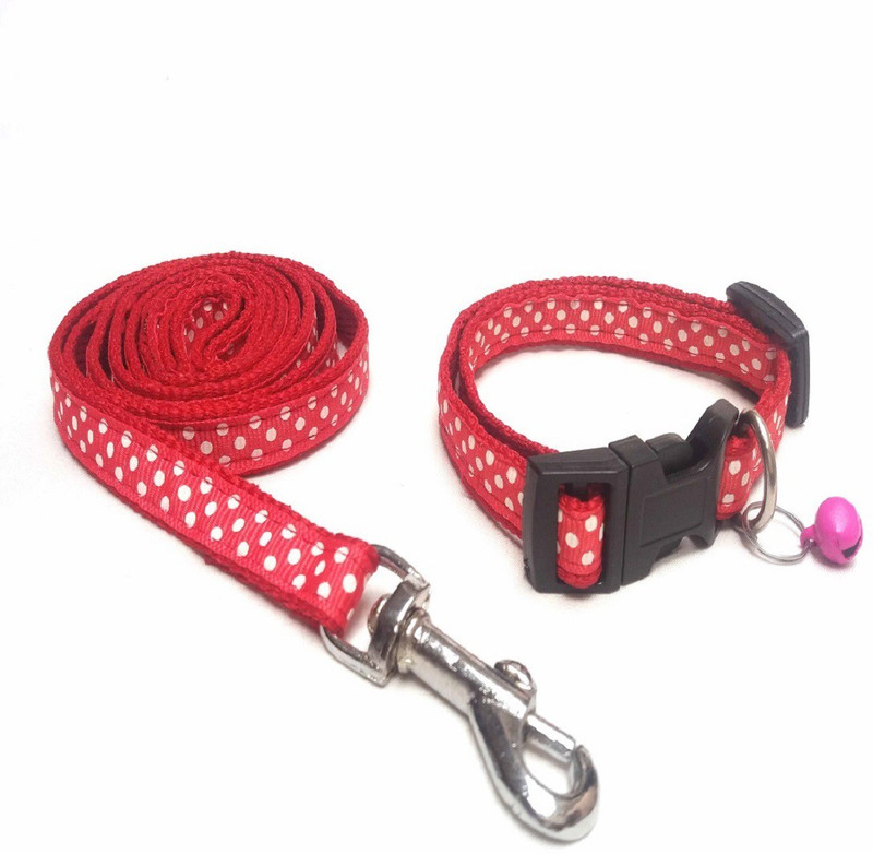 dogsbuzz Printed Collar an Leash Puppy (0.5 inch B, 122 cm L) (Yellow) Dog Collar & Leash(Small, red)