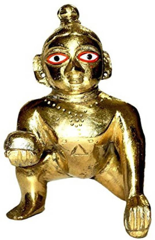 vishnu vimal laddu gopal idol baby kanhaiya ji brass statue Decorative Showpiece  -  6 cm(Brass)