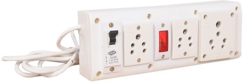 nish power extension board 3 Socket Surge Protector(White)