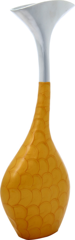 brancley decor FLOWER VASE Aluminium Vase(19 inch, Yellow)
