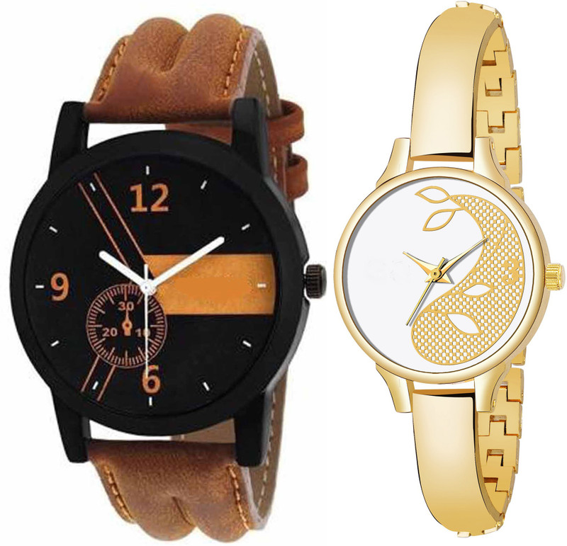 brandsoon Combo Pack 2 Artistic Party-Wedding Multicolor Dial Bracelet Bangle Couple Watch For Boys & Girls ZZ406K365 Analog Watch  - For Men & Women