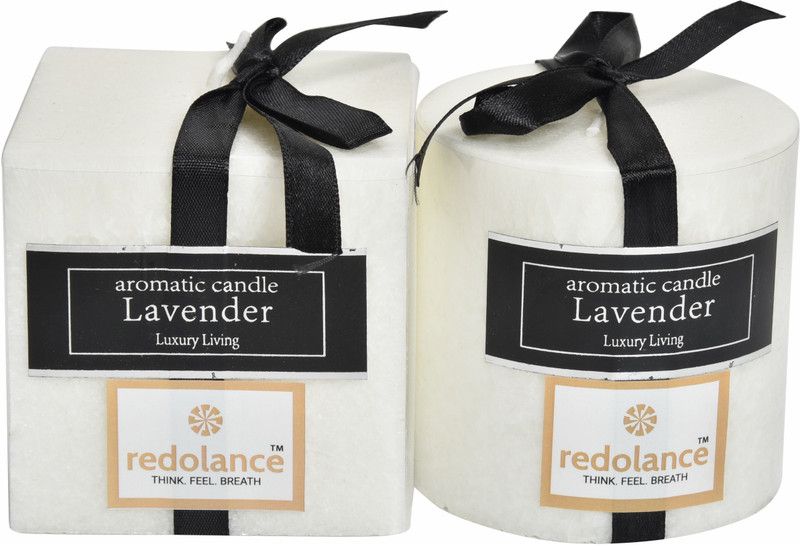 redolance Highly Fragrance Lavender Scented Wax Candle Candle(White, Pack of 2)