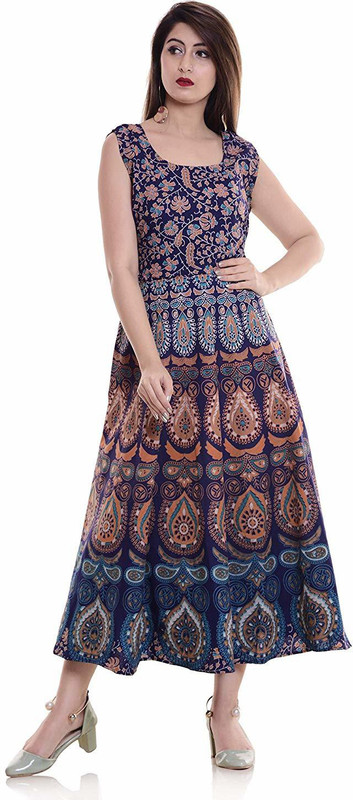 kabya Women Maxi Blue Dress