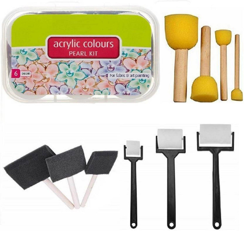 nimi creation pearl colors painting kit with sponges